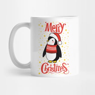Merry Christmas a cute penguin illustration Mug